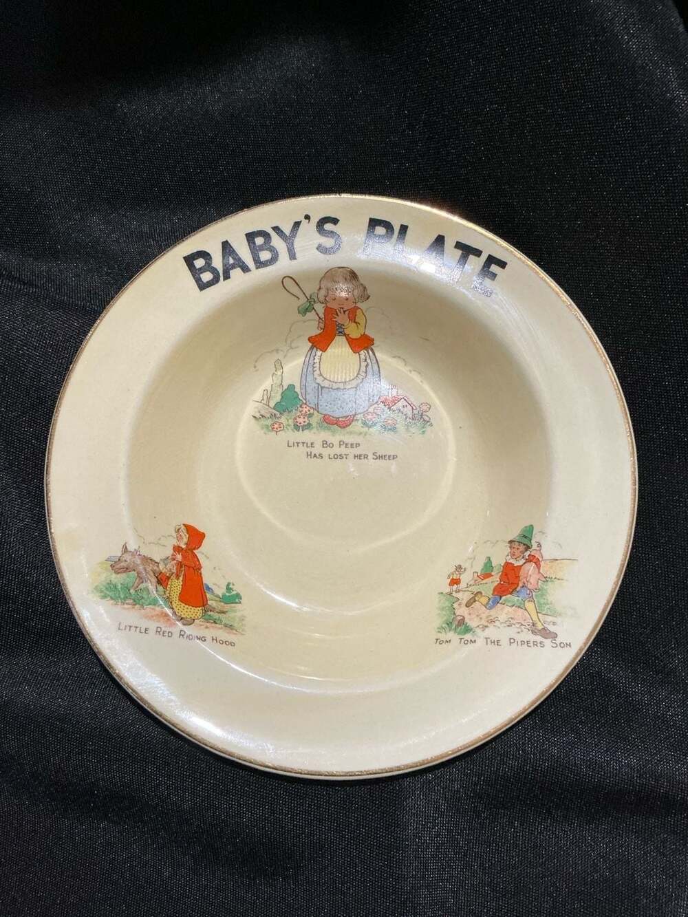VTG Bovey Pottery England Nursery Rhyme Baby's Plate